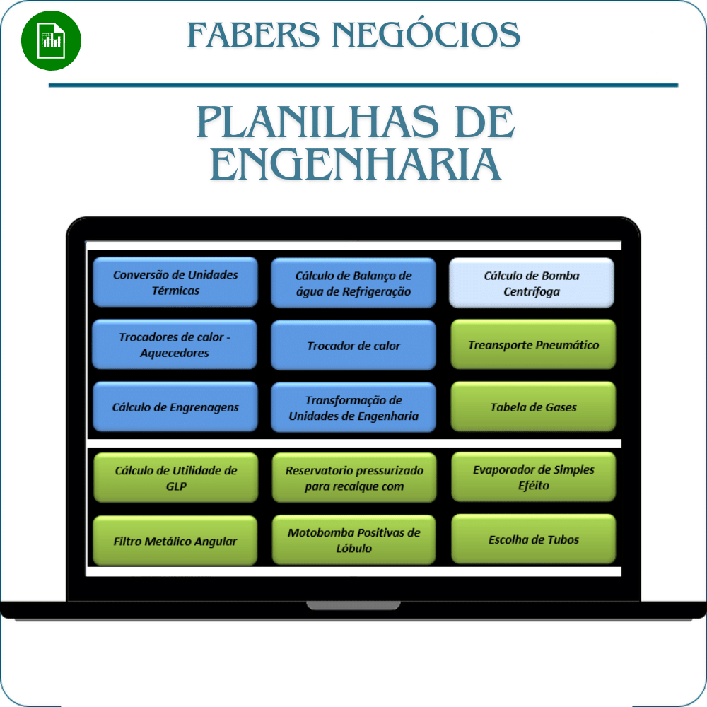 Kit de Planilha de Cálculos de engenharia Mecânica em Excel