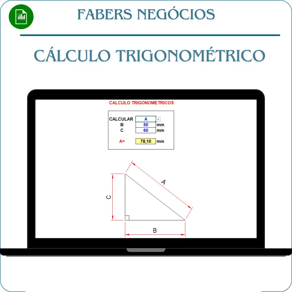 Planilhas Cálculo trigonométrico em Excel
