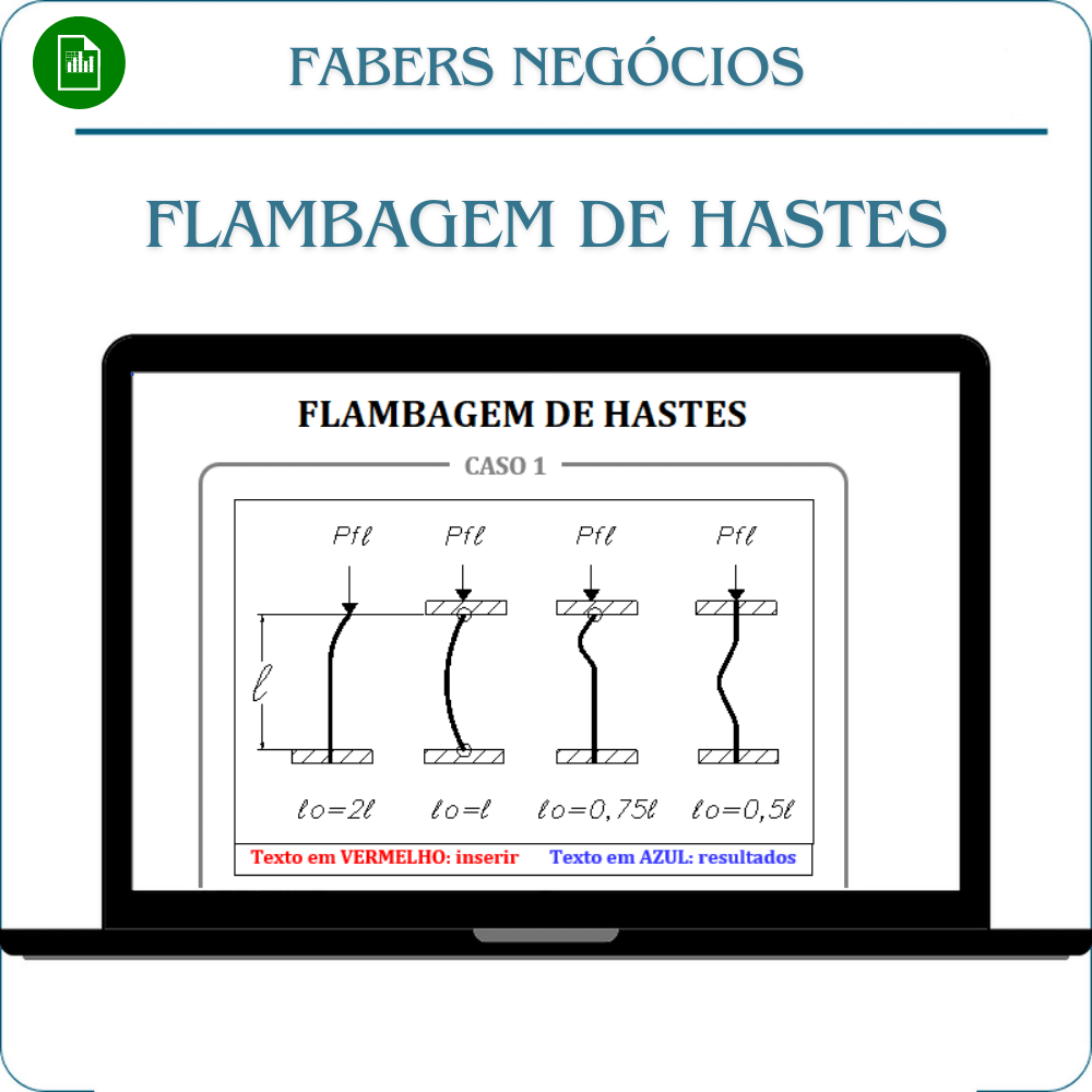 Planilha Flambagem de Hastes e Colunas em Excel
