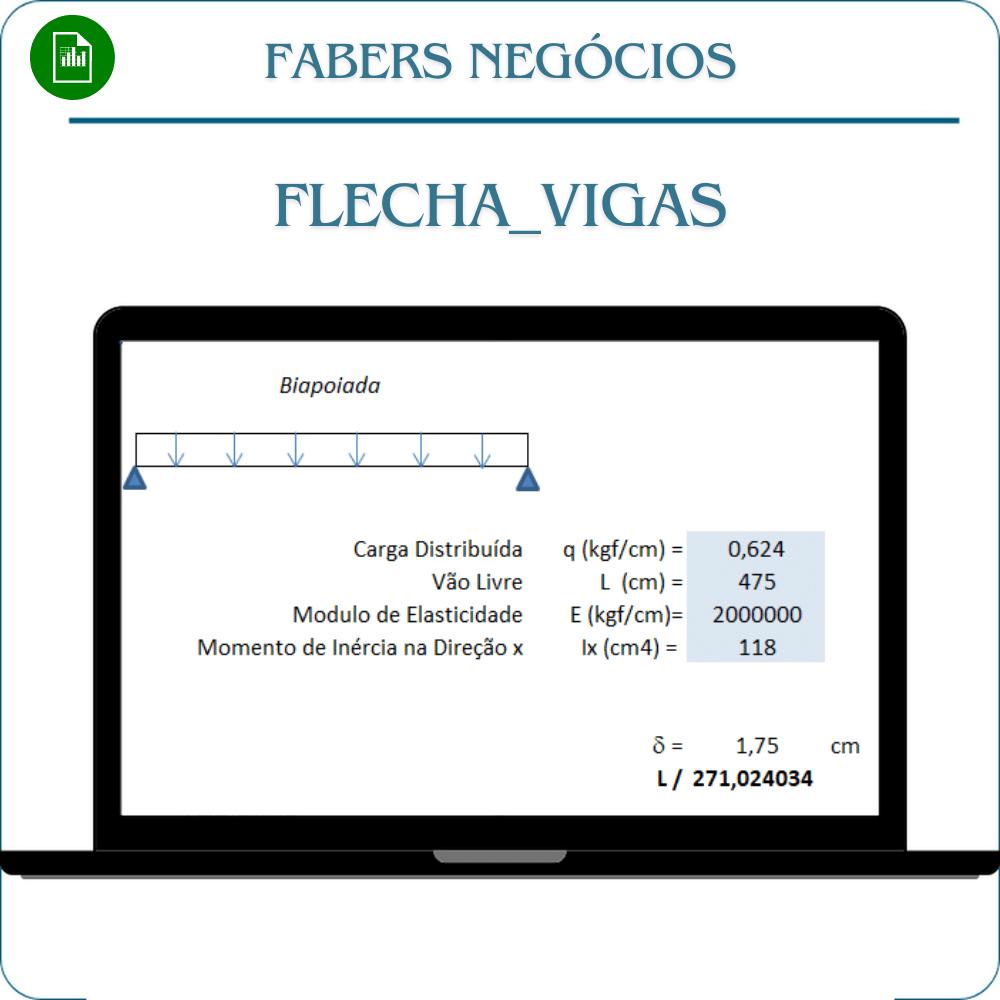 Planilha Flecha_Vigas em Excel