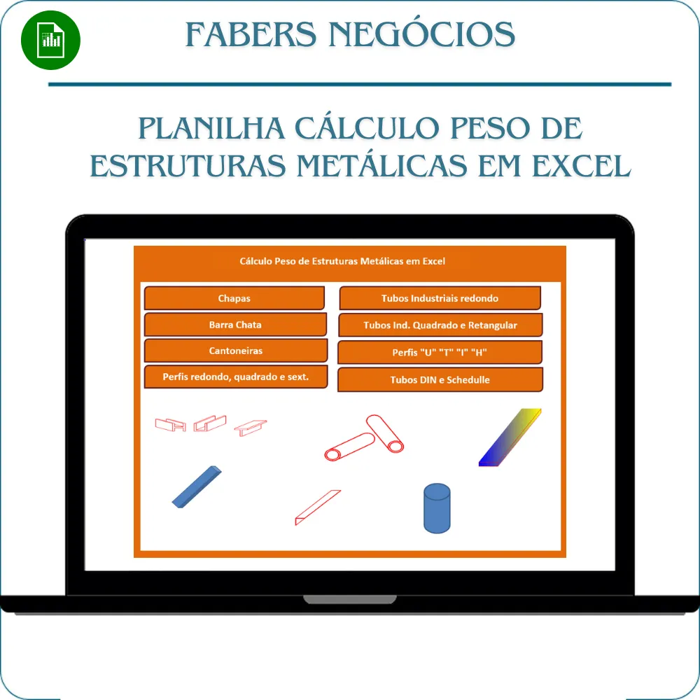 Planilha Cálculo Peso de Estruturas Metálicas em Excel