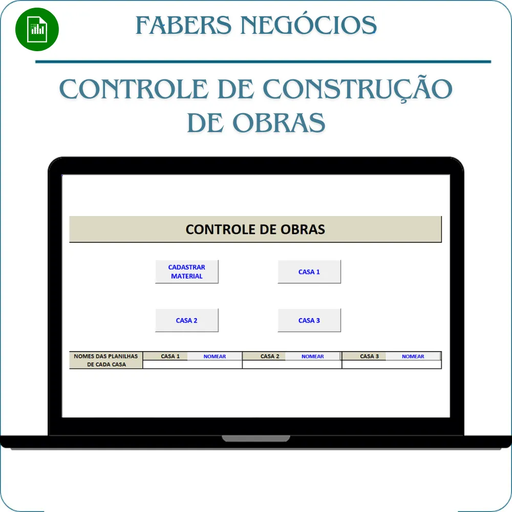 Planilha de Controle de Obras para Construção em Excel