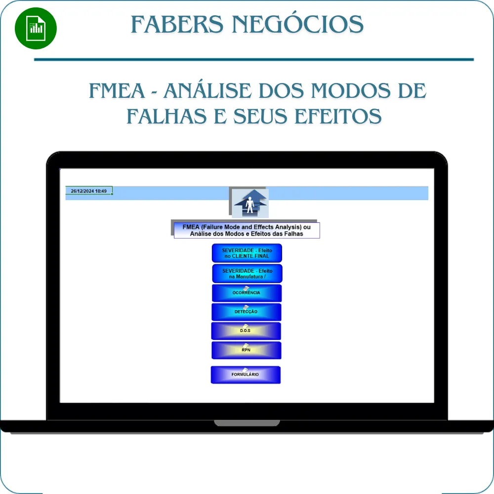 Planilha FEMEA- Análise dos modos dos efeitos das falhas em Excel