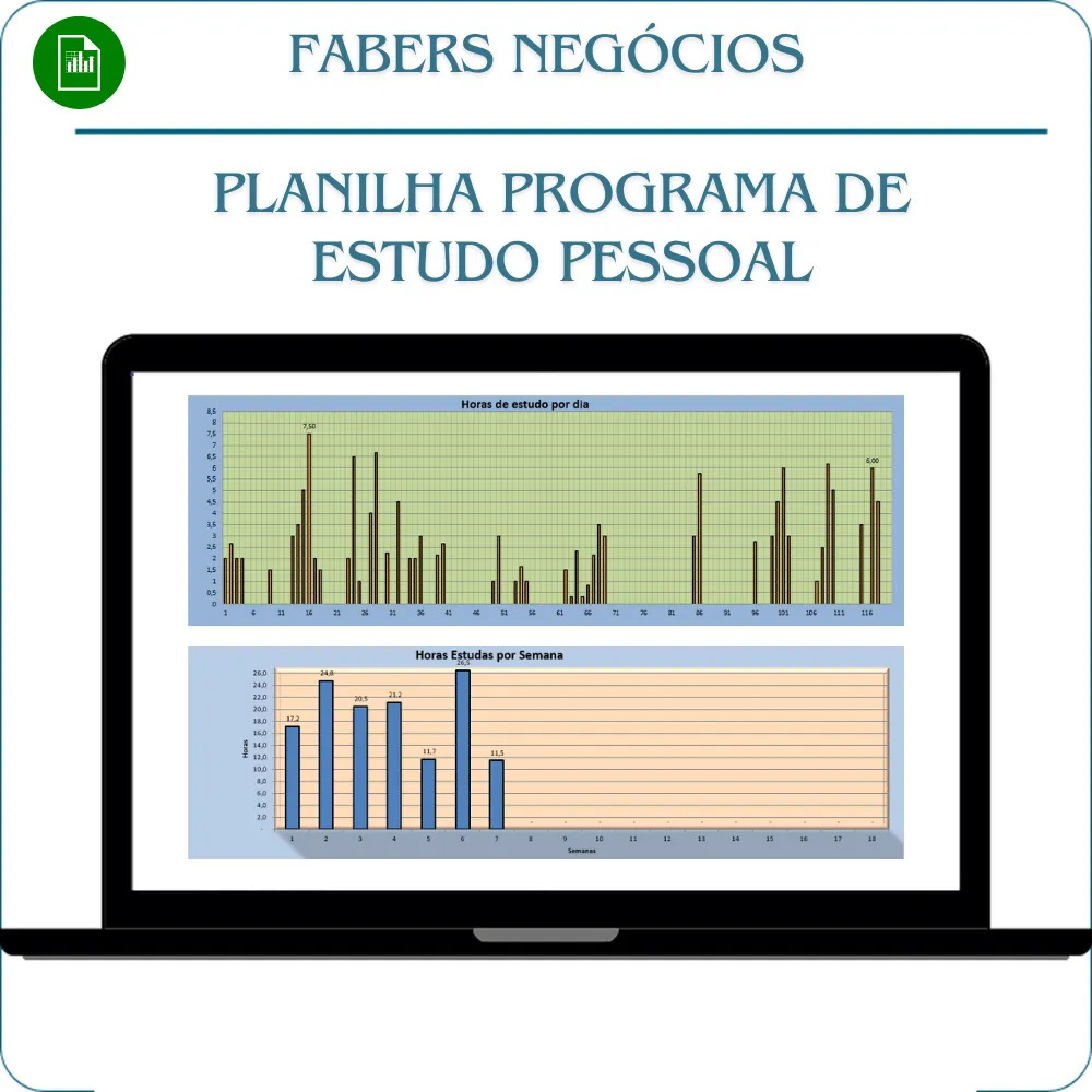 Planilha Programa de Estudo Pessoal em Excel