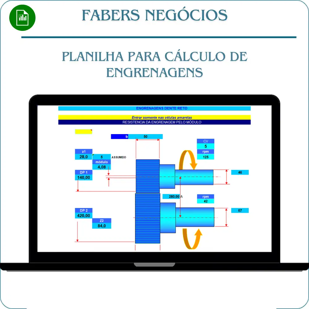 Planilha para Cálculo de Engrenagens em Excel