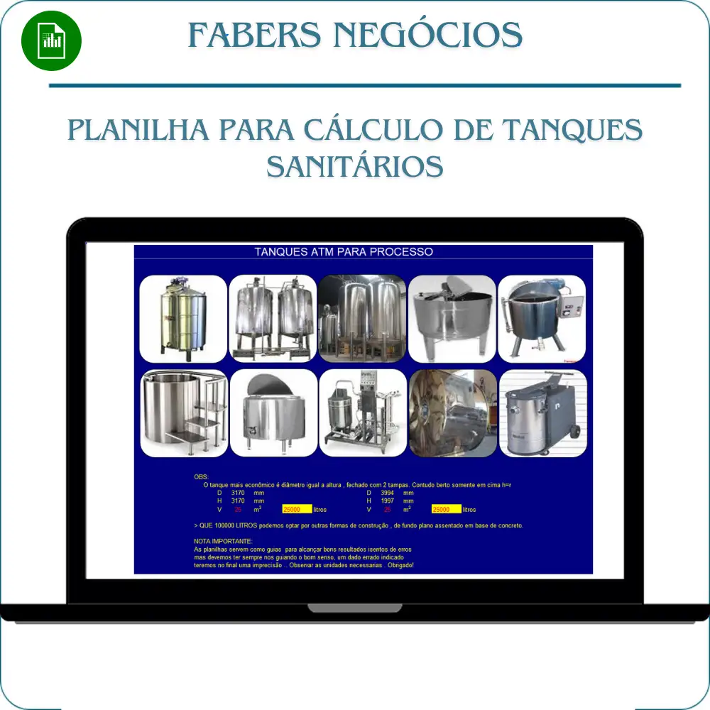 Planilha para calcular Tanques ATM Para Processos em Excel