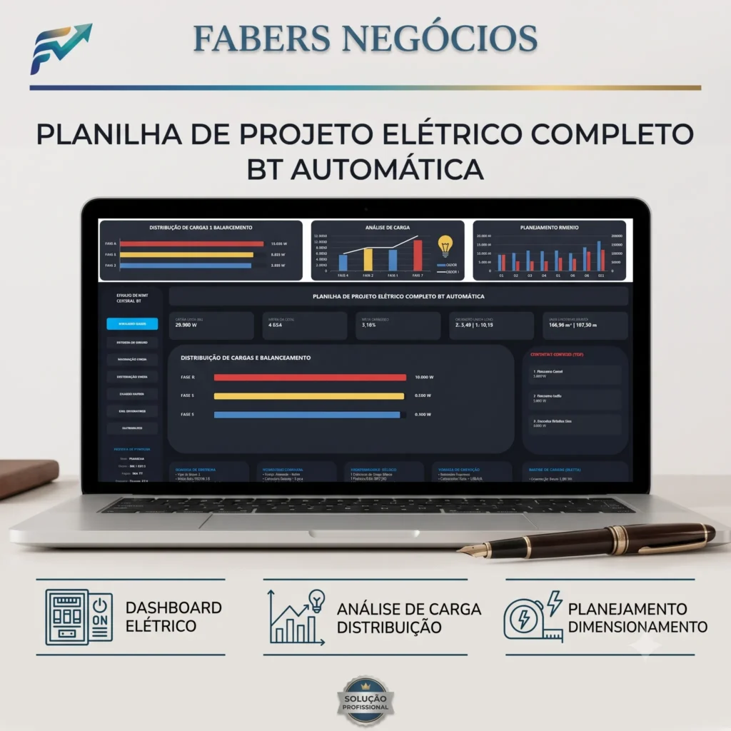 Planilha de Projeto Elétrico Completo BT Automática em Excel